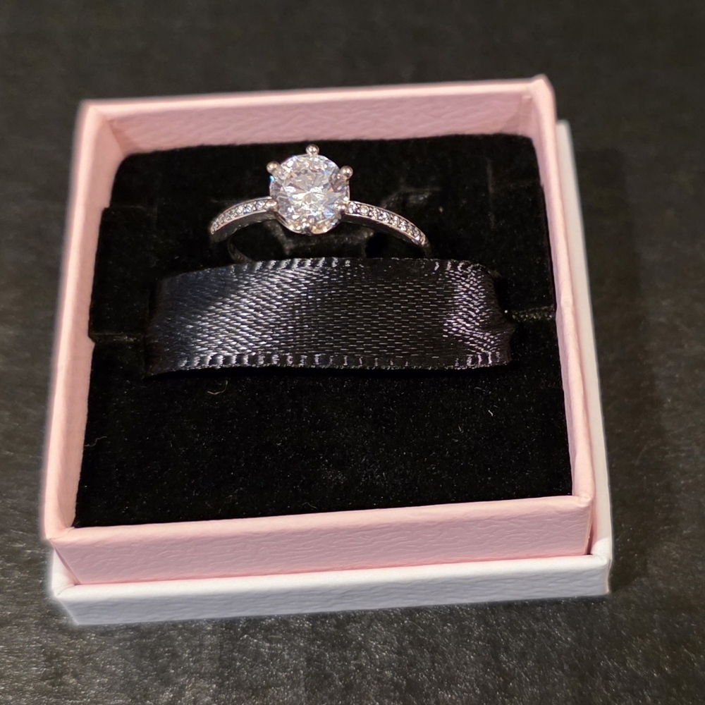 Pandora Clear Sparkling Crown Solitaire Ring, Sterling Silver - Picture 7 of 10